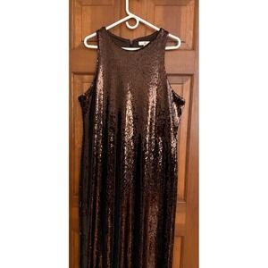 Banana Republic Sequined Evening Gown Dress Womens XL (16-18) Brown Wedding Prom
